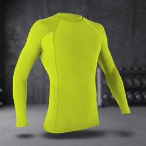 Premium Quality <b>Men's</b> Full Sleeve Quick Dry Rash Guard Lime Green Polyester Swim <b>Shirt</b> Top Adult - Product Image 3