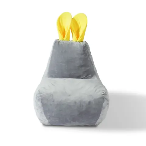 Children's Bean Bag Filled with Compressible High Elastic Sponge Flannelette Washable Rabbit Shape Seat