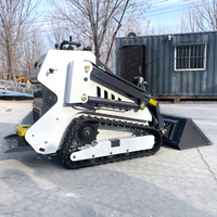 Mini-chargeuse compacte T800 à moteur essence pour la location, modèle exclusif transfrontalier, petite chargeuse frontale sur chenilles, usine chinoise