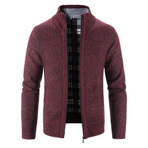 RUIQUWIN hommes Vintage décontracté tricot Cardigan automne hiver doux chaud à manches longues col montant épaissi manteau en gros nouveau Design - Product Image 2