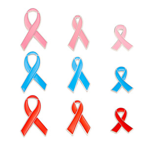 Broches en alliage rose avec ruban émaillé, symbole international de sensibilisation au <span class=keywords><strong>cancer</strong></span> du <span class=keywords><strong>sein</strong></span>, badge de sensibilisation au <span class=keywords><strong>cancer</strong></span> du <span class=keywords><strong>sein</strong></span> - Product Image 1