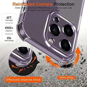 Funda de Silicona Antigolpes para <span class=keywords><strong>iPhone</strong></span> 12 13 14 15 16 17 18 11 Pro XS Max 8 7 6 Plus X XR 16e 17e Mini Air <span class=keywords><strong>SE</strong></span> <span class=keywords><strong>2020</strong></span> 2022, <span class=keywords><strong>Carcasa</strong></span> Transparente - Product Image 2
