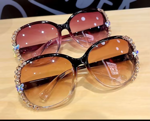 New Eyewear Fashion sun glasses YV400 Diamond Oversized <b>Frame</b> Beach Travel Women's Sun protection Sunglasses Wholesale - Product Image 2