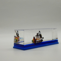 Presse-papiers liquide en acrylique avec figurine flottante, motif Père Noël, souvenir d'attraction touristique, décoration de bureau de Noël