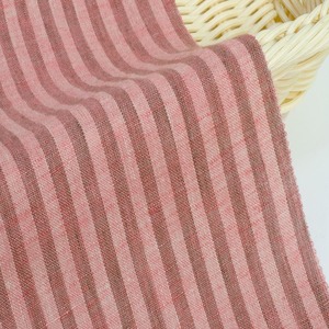 Tela de Lino 100% Tejida, Certificada OEKO-TEX 100, Agradable al Tacto, con Rayas, Teñida con Hilo, Lavada, Orgánica, para Prendas de Vestir - Product Image 2