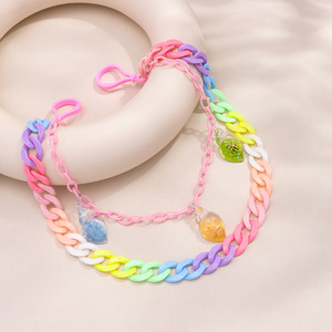 Candy Color Double Layer Waist Chain With Snail Resin Pendant For Daily Wear <b>Plastic</b> Body Chain Accessory - Product Image 4