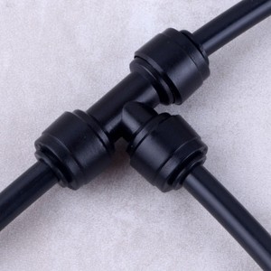 Đen 6.5mm 1/4inch khuỷu tay thẳng <span class=keywords><strong>TEE</strong></span> nhanh chóng đẩy kết nối đường nước phù hợp lắp ống kết nối Công Đoàn cho thẩm thấu ngược - Product Image 5