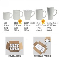 Fournisseur de Tasses à Sublimation en Gros Pas Cher 11 15 oz Tasse à Café en Céramique Blanche Vierge pour Sublimation
