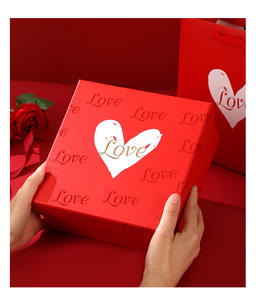 Boîte cadeau rouge en forme de livre pour la Saint-Valentin, pour cosmétiques, parfums, art, emballage de style dossier pour filles - Product Image 3