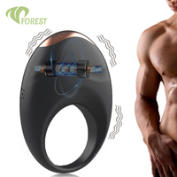 Anneau vibrant pour pénis en silicone étanche et puissant pour hommes, anneau de pénis extensible ergonomique pour couples