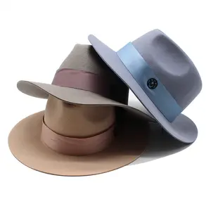 Chapéu de aba larga para viagem, chapéu clássico resistente à água, cor de feltro larga doestilo premium de lã 100%