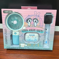 Nuevos Auriculares Inalámbricos TWS con Diseño de Dibujos Animados JL para Niños de 4 a 8 Años, con ANC 5.4, Resistentes al Agua, con LED, Combo con Reloj, 4-8 Horas de Reproducción
