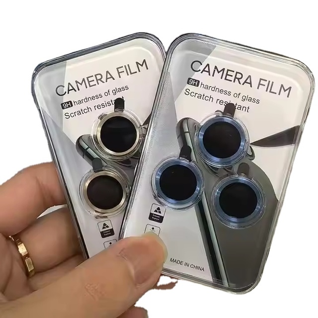 For iPhone 13 12 11 Pro Max Shining Diamond Camera Lens Screen Protector 9H Individual Metal with Glass Camera Lens Film