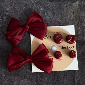 Adornos <span class=keywords><strong>Originales</strong></span> para Zapatos Mary Jane, Ballet y <span class=keywords><strong>Crocs</strong></span>, Cereza 3D con Lazo Rojo, Clips Decorativos de Lujo para Zapatos de <span class=keywords><strong>Mujer</strong></span> - Product Image 4