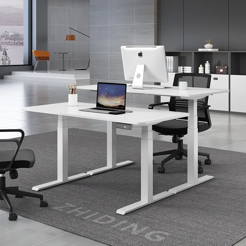 Electric Stand Up Desk 2023 Best Computer Table PC Workstation Sit Stand Office Home Standing Desk Electric Height Adjustable Desk