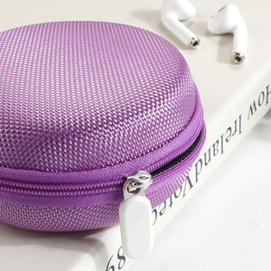 Étui pour écouteurs EVA avec fermeture éclair bleu clair 10x4 cm, sac de rangement numérique pour écouteurs et câbles Bluetooth - Product Image 2