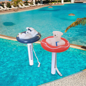 Indicador de temperatura flotante para piscina de oso rojo y azul, indicador de temperatura flotante de agua - Product Image 5