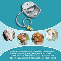 Abreuvoir automatique pour animaux en acier inoxydable avec vannes à flotteur, abreuvoir pour chien, cheval, mouton, vache
