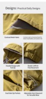 Veste d'extérieur unisexe à capuche avec logo personnalisé, sans PFC, hydrofuge DWR, résistante à l'abrasion, pour la randonnée, avec empiècements en maille color-block