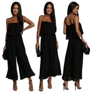 Combinaison plissée ample et tendance à bretelles pour <span class=keywords><strong>femme</strong></span> – Grande Vente - Product Image 4