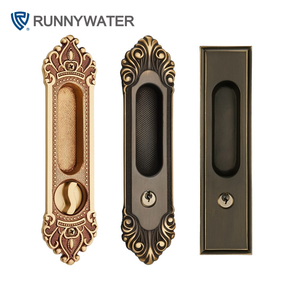 Juego de Cerradura para Puerta Corredera de Latón Macizo en Oferta, Cerraduras y Manijas de Oro Real Antiguo para Puertas de Madera - Product Image 6
