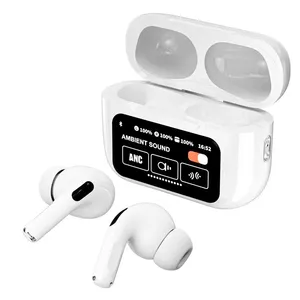 Earphones Earphone 2024 TWS In-Ear Earbuds ANC Wireless Earphones A9 Pro Waterproof Earbuds LED Touch Screen Noise Cancelling Blutooth Earphone