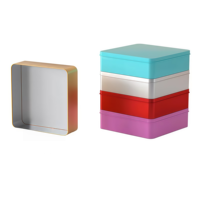 Conteneur en métal rectangulaire en gros 12x9x4.2cm, imprimé sur mesure, qualité alimentaire, revêtement UV, matériaux recyclés, pour bonbons et chocolats