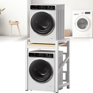 9 estantes para lavadora y secadora Almacenamiento y organizador de lavandería Estante de pie con organizador de secado de altura ajustable - Product Image 1