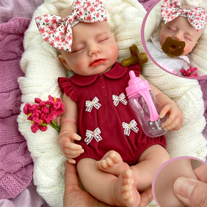 Poupée Reborn de 18 pouces à bouche ouverte avec sucette, couleur et style de cheveux personnalisés, en silicone solide, jouet de thérapie émotionnelle pour bébés, accessoire de cinéma et de télévision - Product Image 1