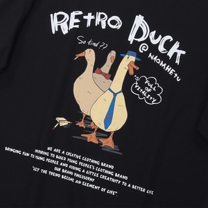 Camiseta de Hombre de Moda al por Mayor, Retro, con Estampado Divertido de Pato, de Verano, Manga Corta, 100% Algodón, Transpirable, Anti-Pilling, con Logotipo Personalizado - Product Image 5
