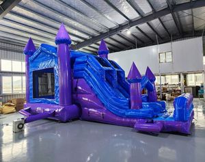 Château gonflable commercial violet en PVC avec souffleur, 7x4m, garantie 2-3 ans, pour usage intérieur/extérieur - Product Image 4
