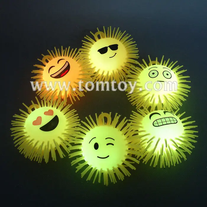 Smiley Face LED Light Up Yoyo Puffer Squeeze Ball