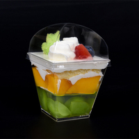 Vente en gros de mousse plastique transparente recyclable boîte de rangement carrée pour gâteau tiramisu bonbons gelée cadeau pour biscuits collations aliments