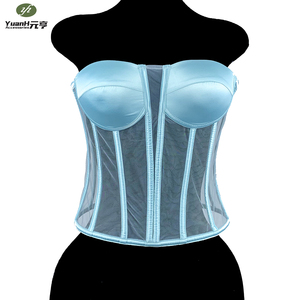 En gros, en stock : <span class=keywords><strong>Corset</strong></span> bustier tube transparent en résille pour femme, avec décolleté cœur, dos en satin, laçage à la taille et effet sculptant - Product Image 6