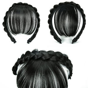 <span class=keywords><strong>Capelli</strong></span> anteriori frangia frangia estensioni dei <span class=keywords><strong>capelli</strong></span> parrucche sintetiche fascia per le donne ragazze - Product Image 4