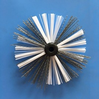 Brosse de nettoyage industrielle pour tuyaux avec poils en nylon, petite roue rotative Picote, OEM pour le nettoyage des égouts d'usine, brosse personnalisée