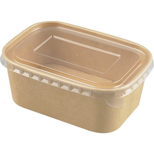 Sinh Thái Thân Thiện Dùng Một Lần Thương Mại Cấp <span class=keywords><strong>500Ml</strong></span> 1400Ml Takeaway Takeout Trắng Kraft Vuông Bát Salad Giấy Thực Phẩm <span class=keywords><strong>Container</strong></span> Nắp - Product Image 5