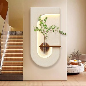 Ingresso decorazione della casa pittura a <span class=keywords><strong>LED</strong></span> idroponica verde piante cremose stile 3D pittura nuova pietra arenaria Wallart lampada pittura - Product Image 2