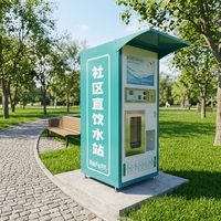 Distributeur d'eau RO en libre-service pour l'extérieur, borne de distribution d'eau potable prenant en charge le code QR et la carte IC pour les places de quartier