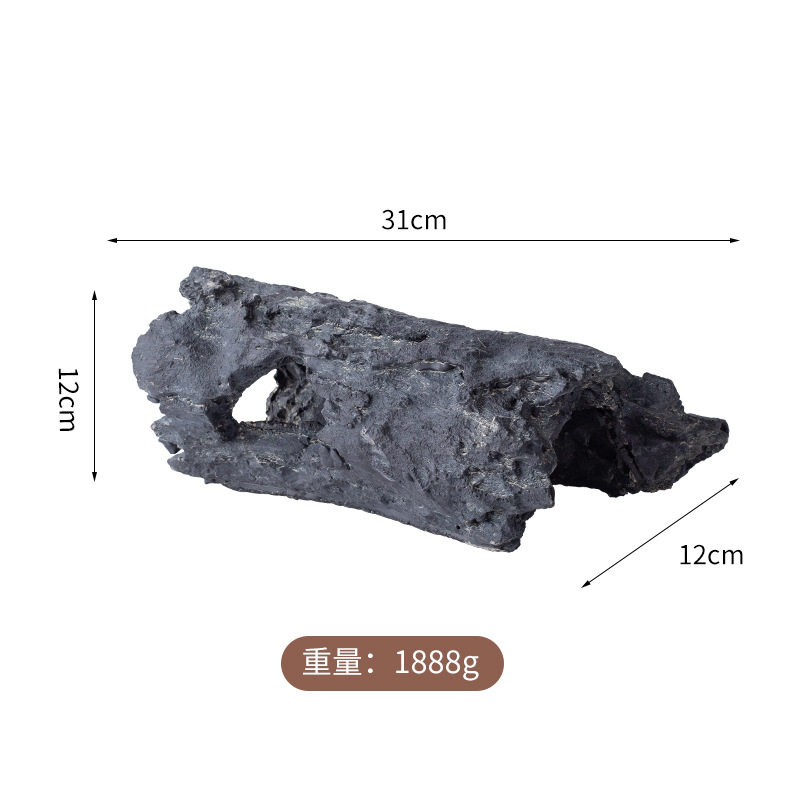 Escondite para reptiles - Estilo corteza de árbol - Tamaño grande - Negro