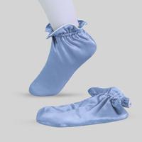 Chaussettes de nuit en soie de mûrier 100% pour femmes Chaussettes de nuit légères avec bordure en dentelle Chaussettes de nuit respirantes ultra douces
