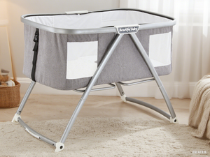 2025 Portable Foldable <strong>Baby</strong> <strong>Cradle</strong> Rocking Bed Newborn Four-Wheel Design with Rocking Function Foldable Plastic Bedside <strong>Cradle</strong> - Product Image 3