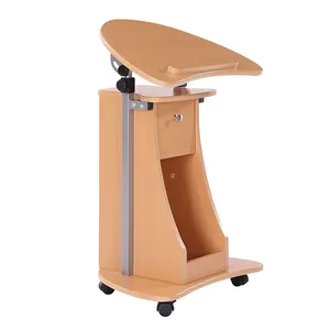 Mobile Laptop Stand Adjustable Height Rolling Laptop Cart with Storage