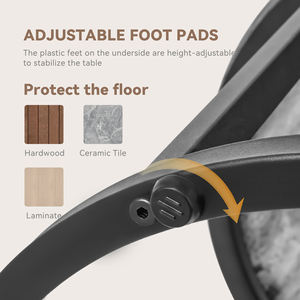 Ensemble de tables basses gigognes modernes en verre, 2 pièces, multifonctionnelles, surface imperméable, pieds réglables, structure en acier, écologiques - Product Image 5