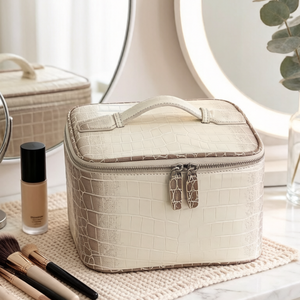 High End Himalaya Genuine Crocodile <b>Makeup</b> bag Crocodile Skin Collection Multi Choose Women PU Crocodile Cosmetic Bag - Product Image 3