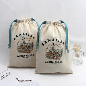 High Quality Cotton Linen <b>Drawstring</b> Skincare Product Perfume Packing <b>Bag</b> Custom Logo Printed Gift <b>Makeup</b> Linen Pouch - Product Image 4
