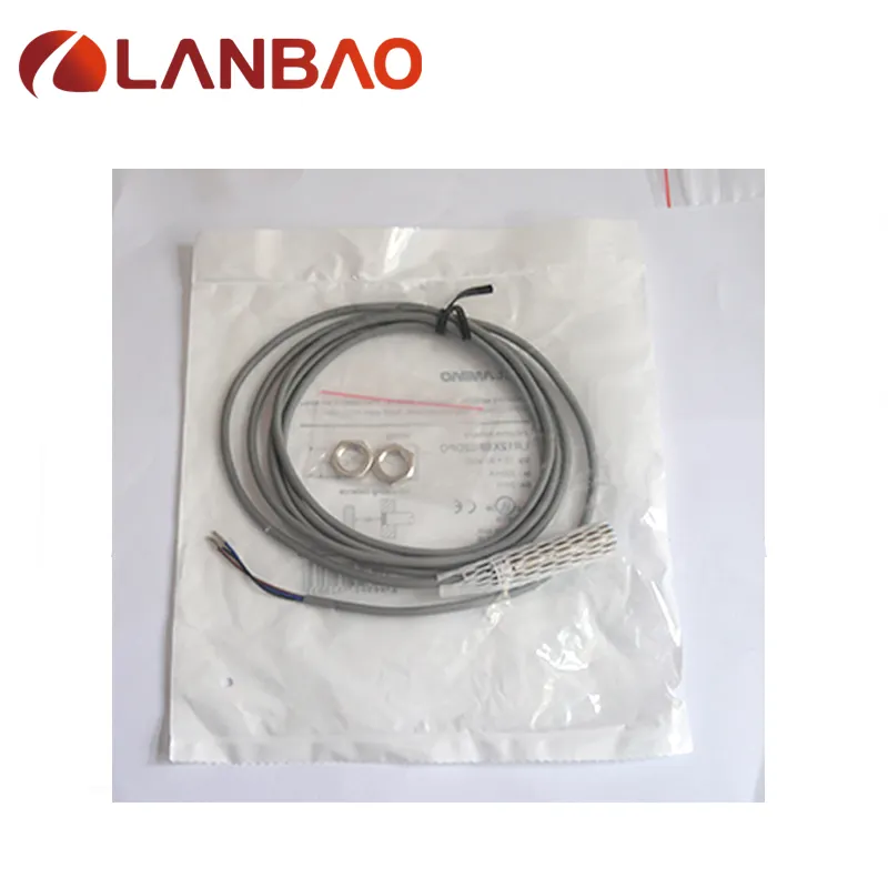 LANBAO-Interruptor de proximidad inductivo, sensor de distancia de detección de 2mm con CE, M12