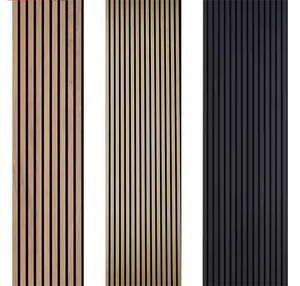 モダンクラシック木目MDFコーティングPVC防水木製壁パネル屋内壁ホームシアターシステム - Product Image 2