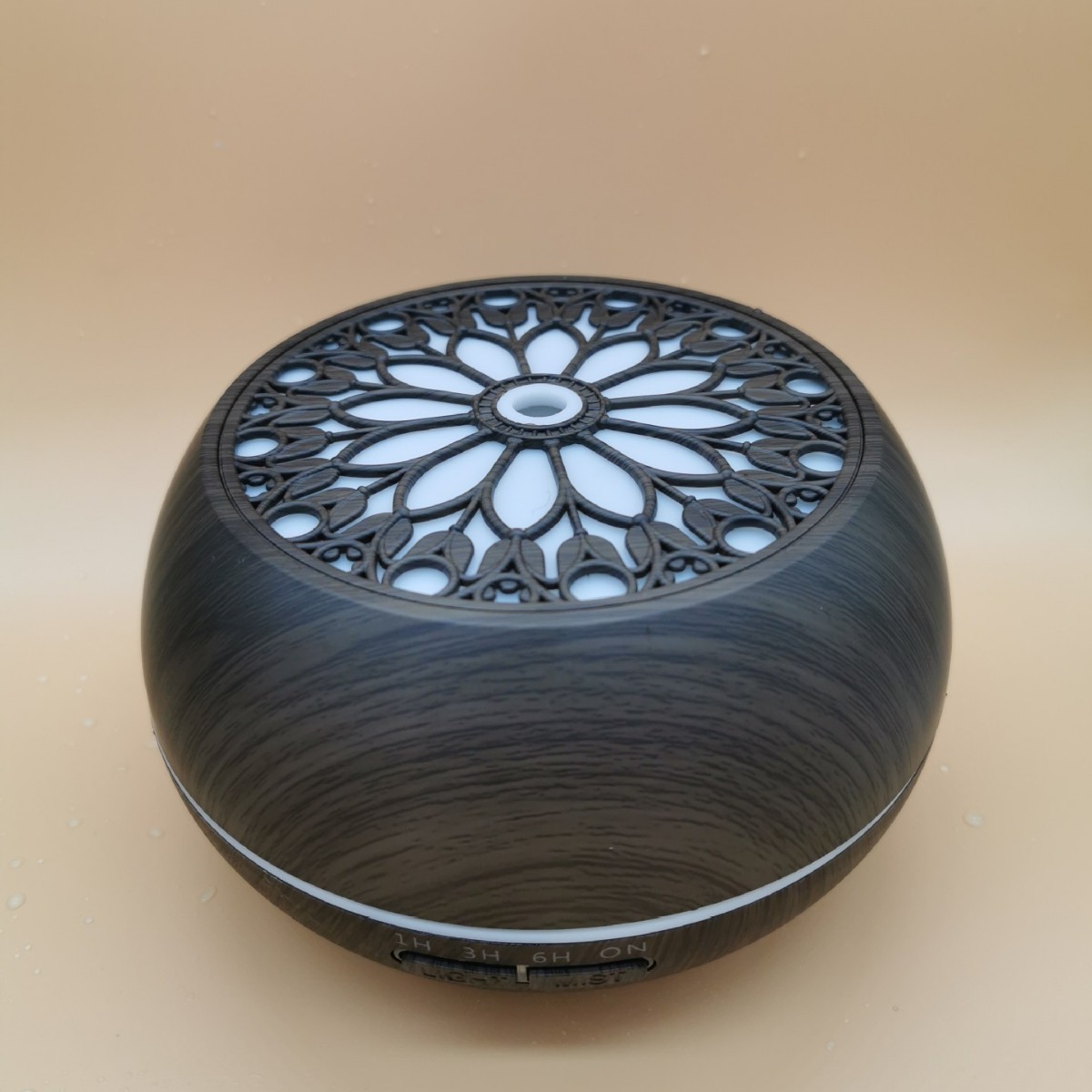 550ml Large Capacity Cross-Border Wood Grain USB Powered Ultrasonic Smart Air Humidifier Timer 2-8 Hours Noise 36dB Essential