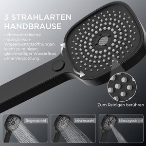 FORIOUS Ensemble <span class=keywords><strong>de</strong></span> <span class=keywords><strong>douche</strong></span> thermostatique design moderne avec barre coulissante réglable en hauteur <span class=keywords><strong>de</strong></span> <span class=keywords><strong>90</strong></span> à 125 <span class=keywords><strong>cm</strong></span>, 3 types <span class=keywords><strong>de</strong></span> jets, fixation murale, 1 poignée - Product Image 2